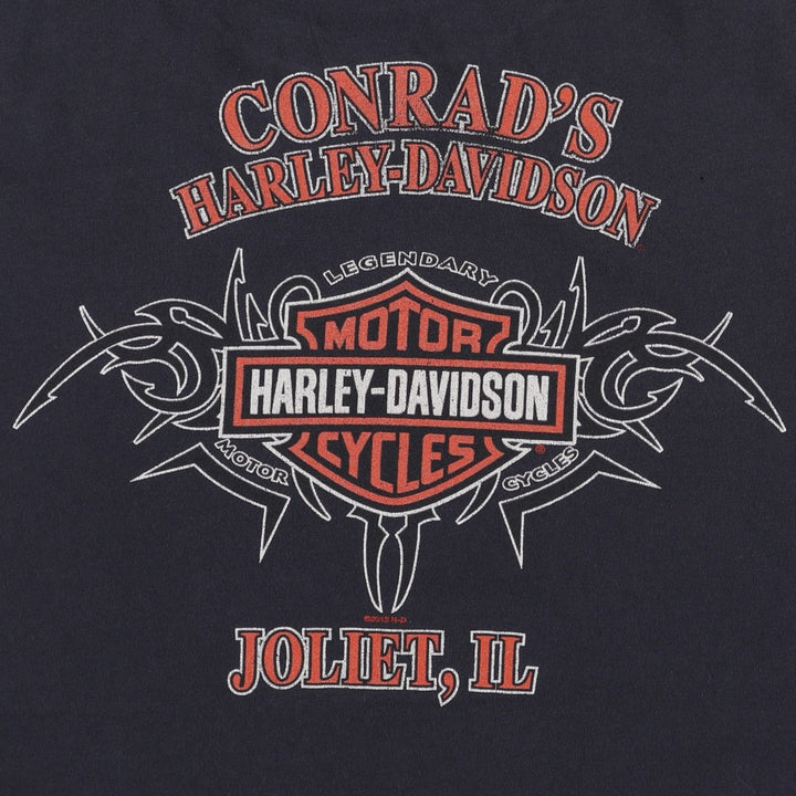 Harley-Davidson Skull Pattern Motorcycle Bike T-shirt Men's M size unclear black type Vintage Second Hand