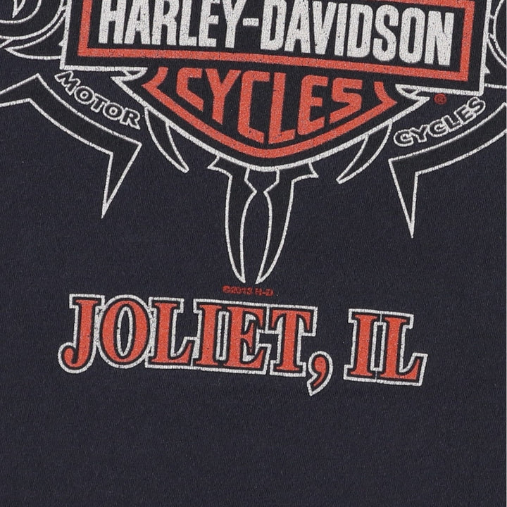 Harley-Davidson Skull Pattern Motorcycle Bike T-shirt Men's M size unclear black type Vintage Second Hand