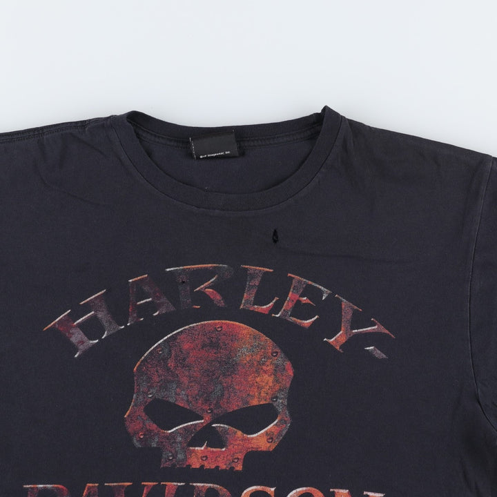 Harley-Davidson Skull Pattern Motorcycle Bike T-shirt Men's M size unclear black type Vintage Second Hand
