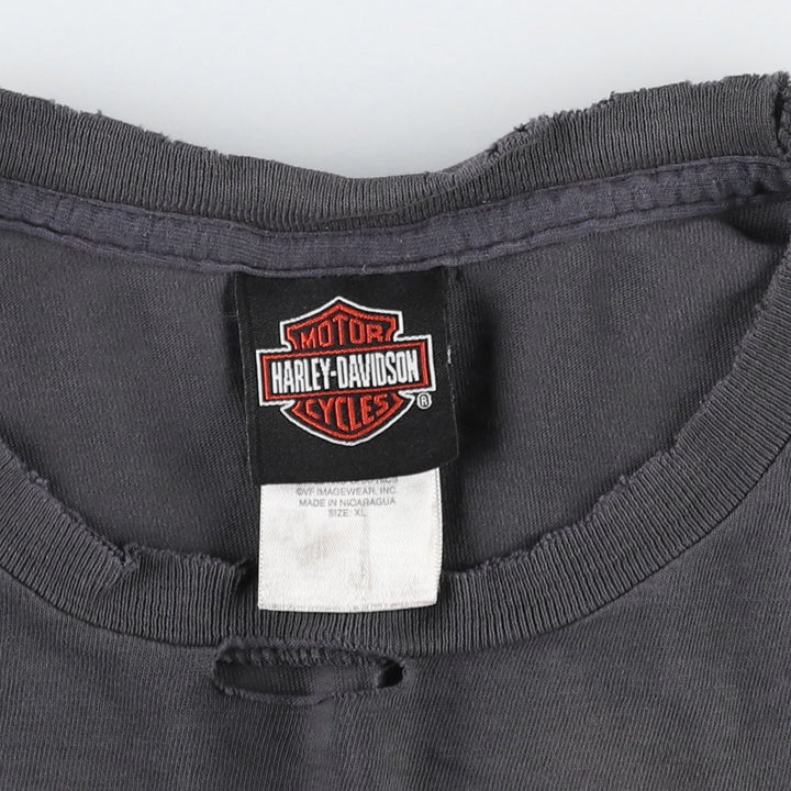 Harley-Davidson Motorcycle Bike T-shirt, Men's XL size cotton Charcoal Vintage Second Hand