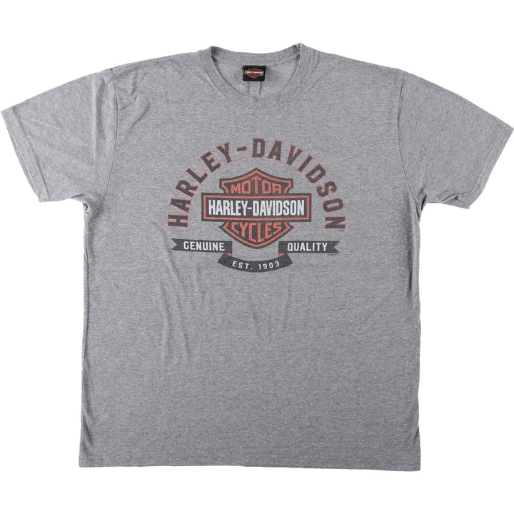 Harley-Davidson Motorcycle Bike T-shirt, Men's XL size polyester gray type Vintage Second Hand