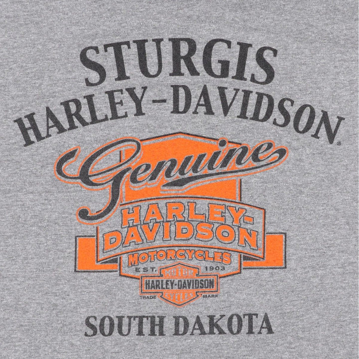 Harley-Davidson Motorcycle Bike T-shirt, Men's XL size polyester gray type Vintage Second Hand