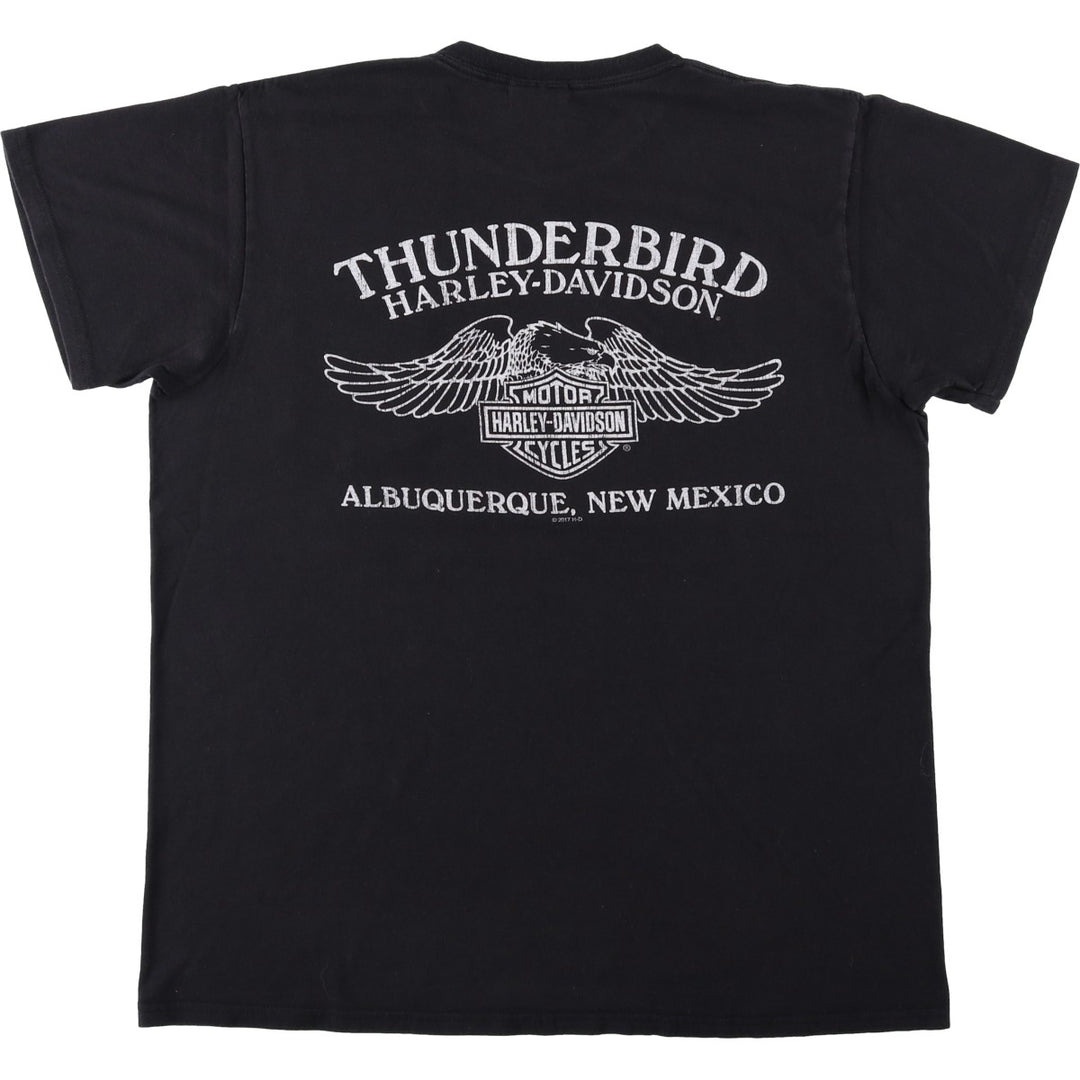 Harley-Davidson Eagle Pattern Motorcycle Bike T-shirt Men's L size cotton black type Vintage Second Hand