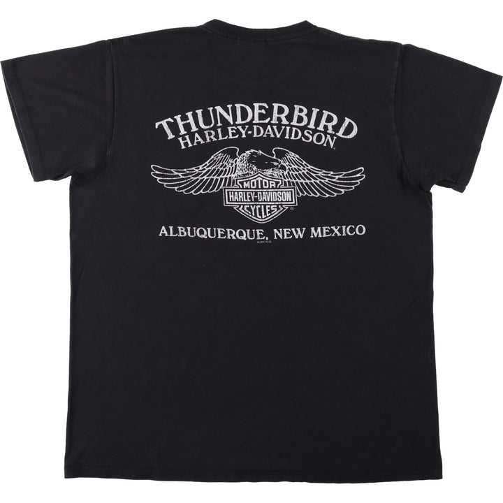 Harley-Davidson Eagle Pattern Motorcycle Bike T-shirt Men's L size cotton black type Vintage Second Hand