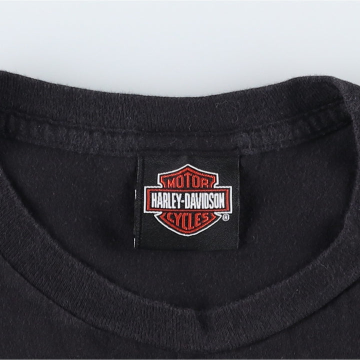 Harley-Davidson Eagle Pattern Motorcycle Bike T-shirt Men's L size cotton black type Vintage Second Hand