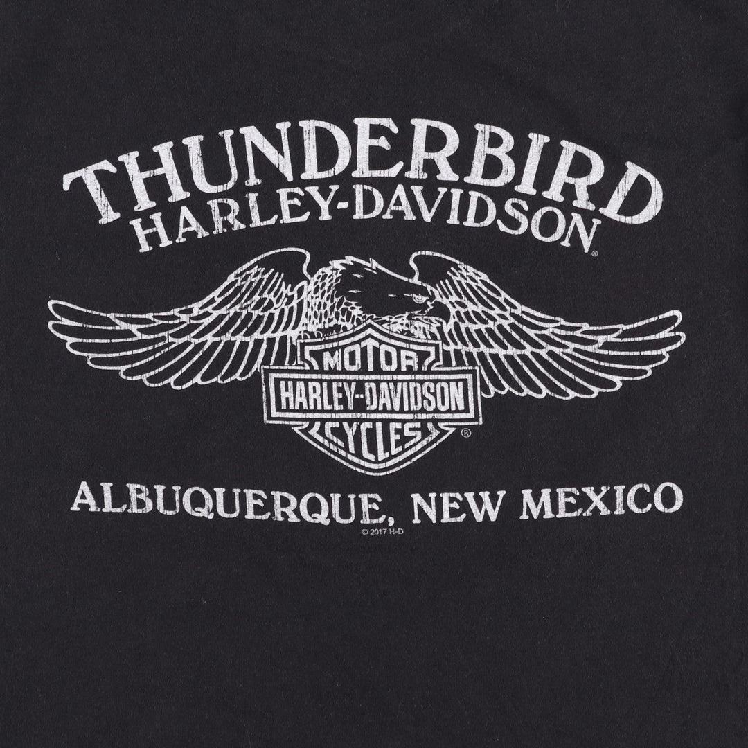 Harley-Davidson Eagle Pattern Motorcycle Bike T-shirt Men's L size cotton black type Vintage Second Hand