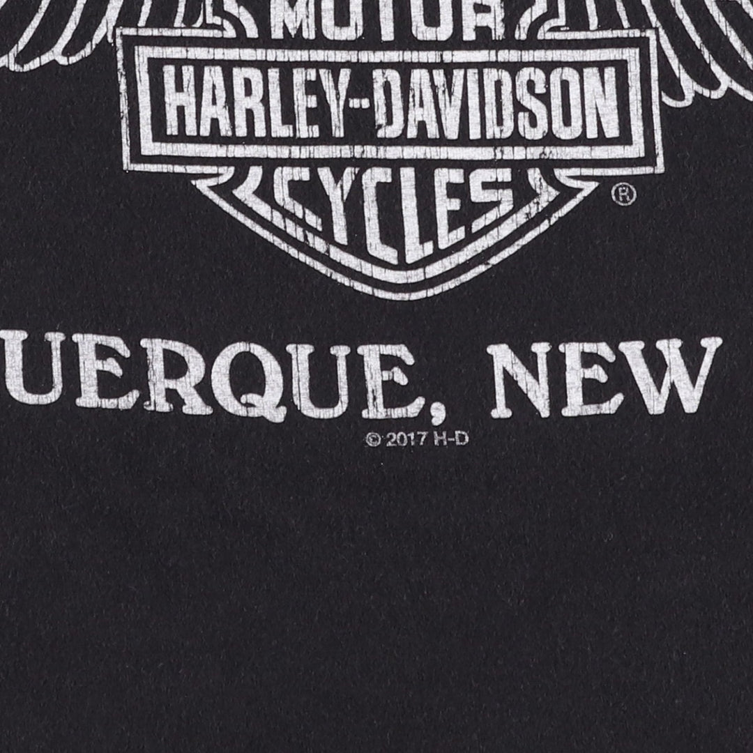 Harley-Davidson Eagle Pattern Motorcycle Bike T-shirt Men's L size cotton black type Vintage Second Hand