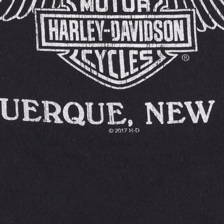 Harley-Davidson Eagle Pattern Motorcycle Bike T-shirt Men's L size cotton black type Vintage Second Hand
