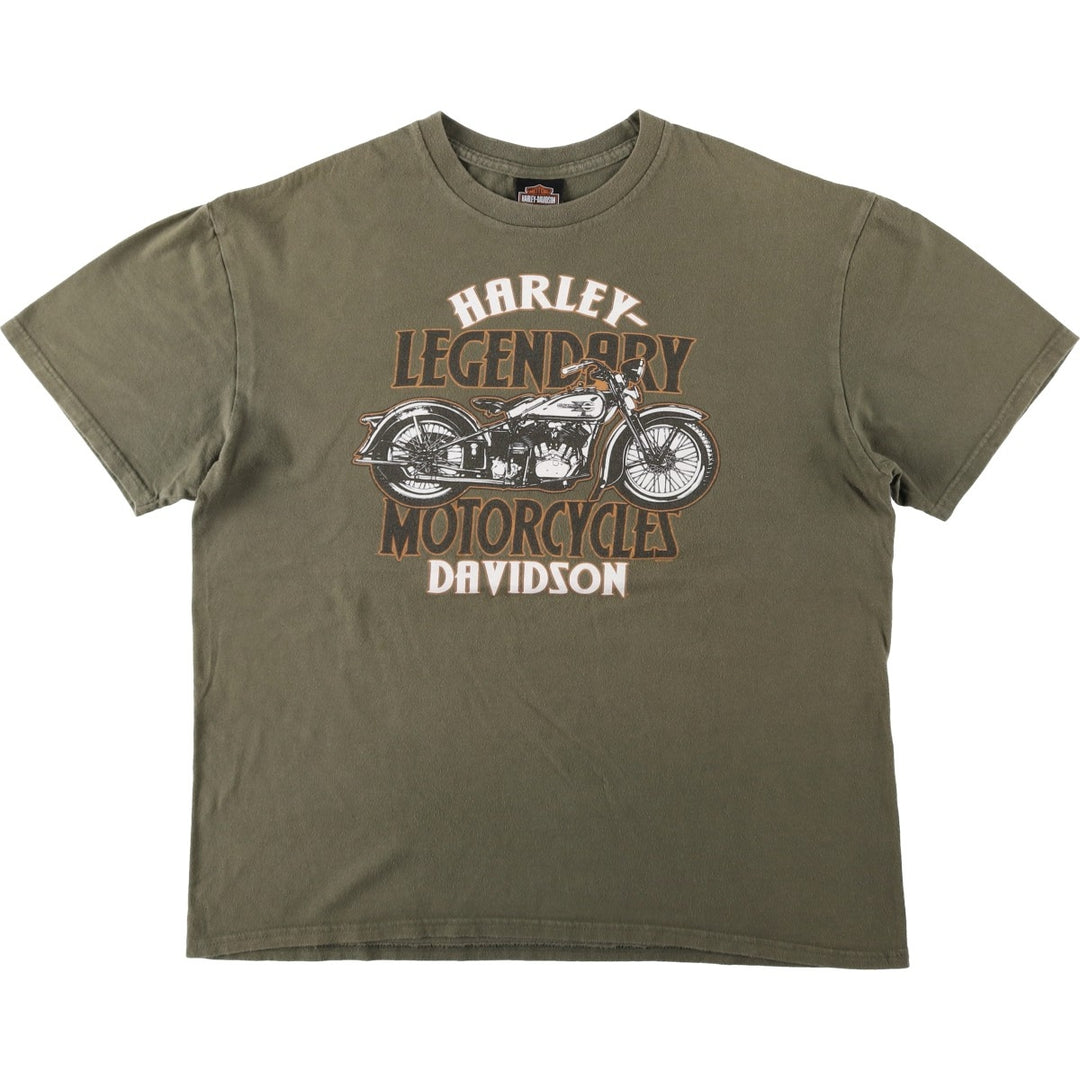 Harley-Davidson Motorcycle Bike T-shirt, Men's XL size cotton Khaki type Vintage Second Hand