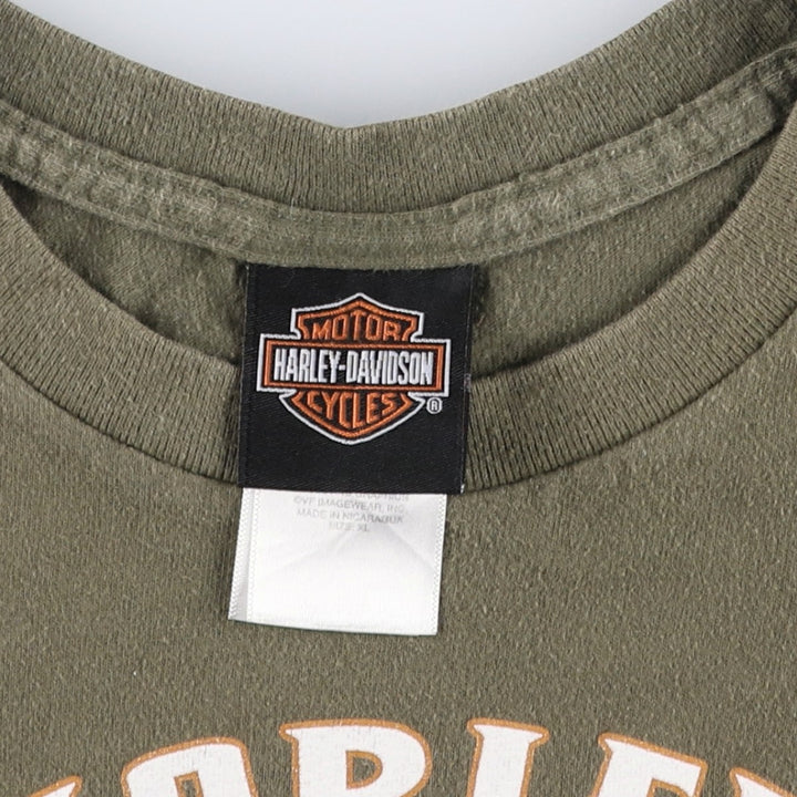 Harley-Davidson Motorcycle Bike T-shirt, Men's XL size cotton Khaki type Vintage Second Hand