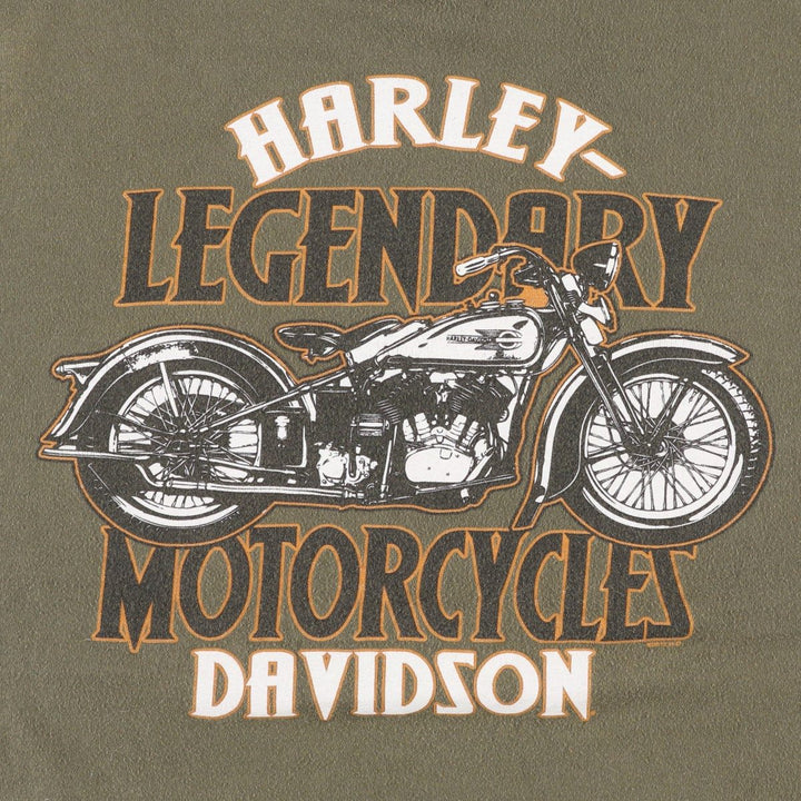 Harley-Davidson Motorcycle Bike T-shirt, Men's XL size cotton Khaki type Vintage Second Hand