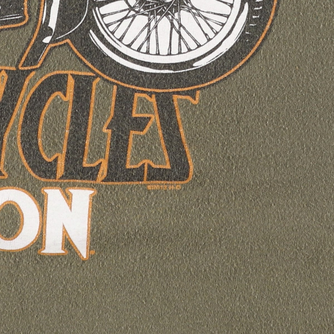 Harley-Davidson Motorcycle Bike T-shirt, Men's XL size cotton Khaki type Vintage Second Hand