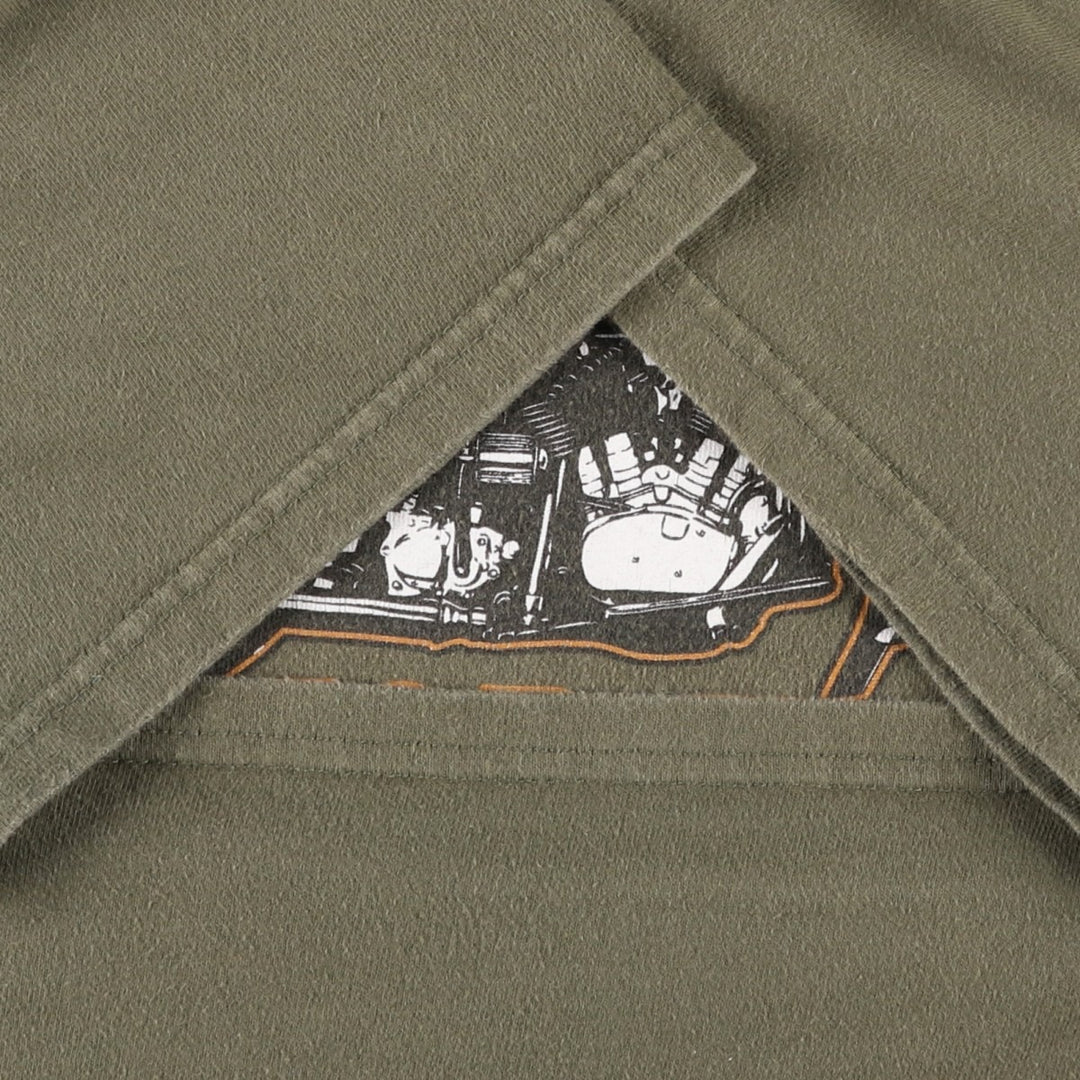 Harley-Davidson Motorcycle Bike T-shirt, Men's XL size cotton Khaki type Vintage Second Hand