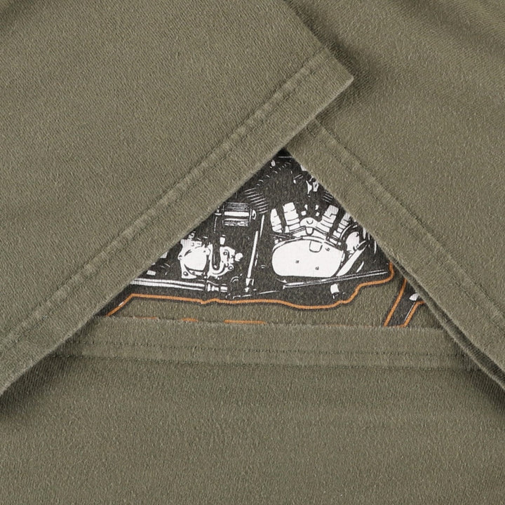 Harley-Davidson Motorcycle Bike T-shirt, Men's XL size cotton Khaki type Vintage Second Hand