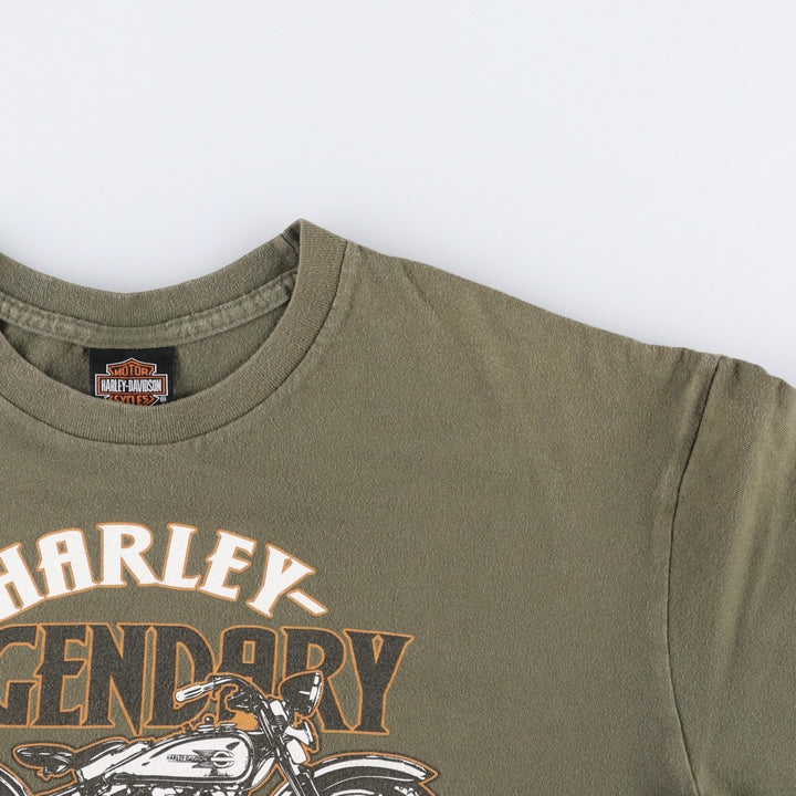 Harley-Davidson Motorcycle Bike T-shirt, Men's XL size cotton Khaki type Vintage Second Hand