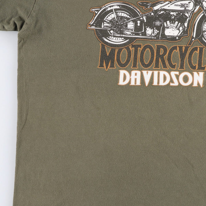 Harley-Davidson Motorcycle Bike T-shirt, Men's XL size cotton Khaki type Vintage Second Hand
