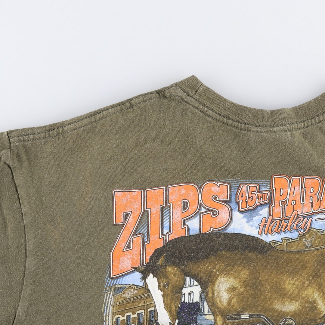 Harley-Davidson Motorcycle Bike T-shirt, Men's XL size cotton Khaki type Vintage Second Hand