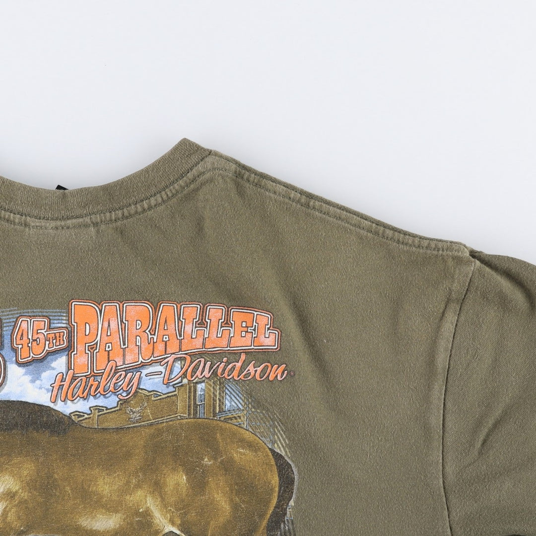 Harley-Davidson Motorcycle Bike T-shirt, Men's XL size cotton Khaki type Vintage Second Hand
