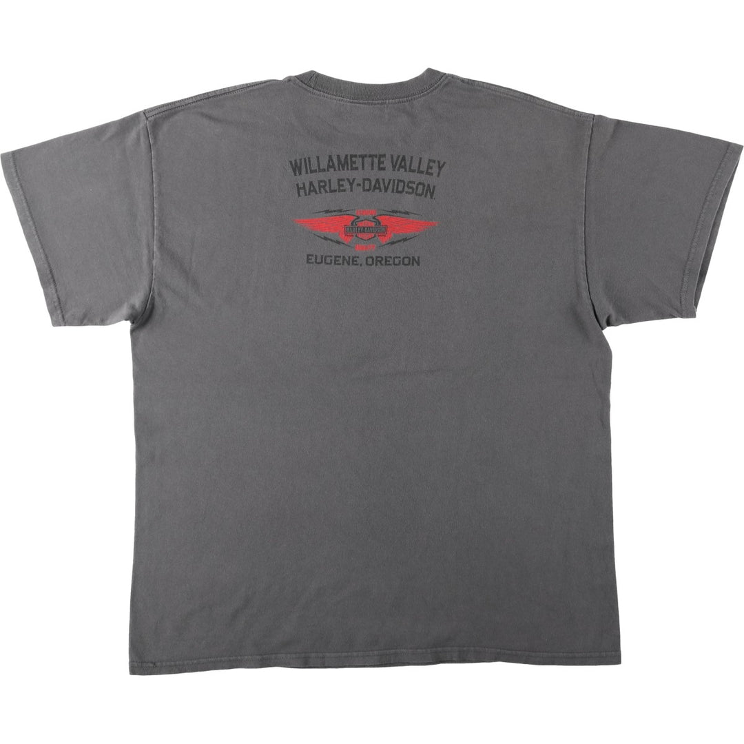 Harley-Davidson Eagle Pattern Motorcycle Bike T-shirt Men's XL unclear gray type Vintage Second Hand