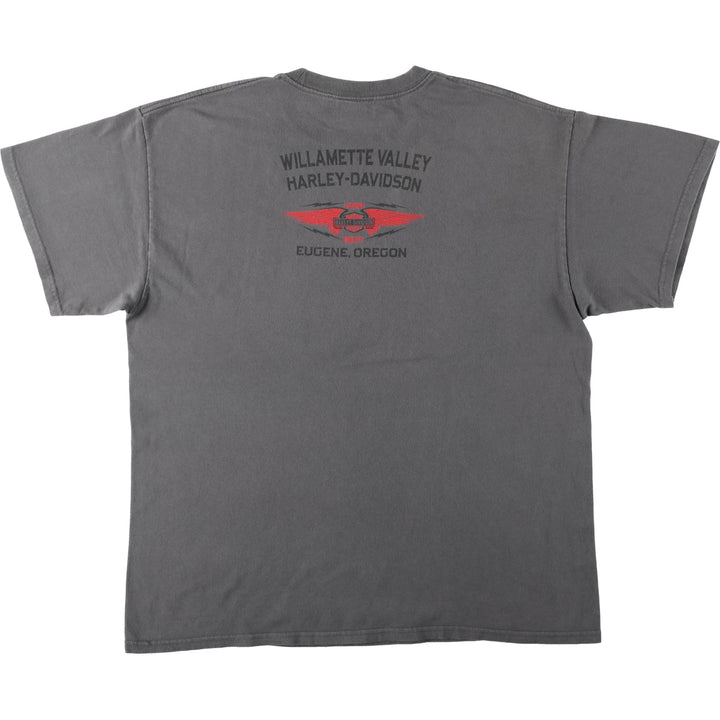 Harley-Davidson Eagle Pattern Motorcycle Bike T-shirt Men's XL unclear gray type Vintage Second Hand