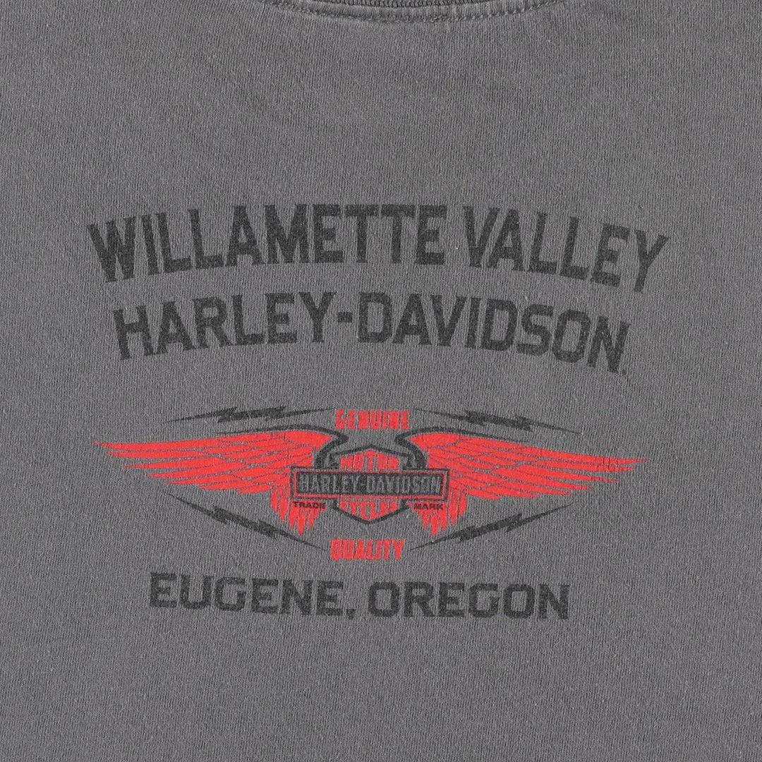 Harley-Davidson Eagle Pattern Motorcycle Bike T-shirt Men's XL unclear gray type Vintage Second Hand