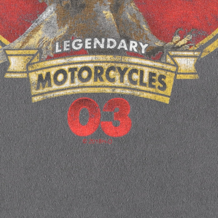 Harley-Davidson Eagle Pattern Motorcycle Bike T-shirt Men's XL unclear gray type Vintage Second Hand