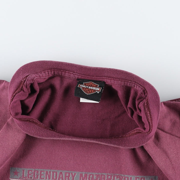 Harley-Davidson Motorcycle Bike T-shirt, Men's Size L cotton Red type red-purple Vintage Second Hand