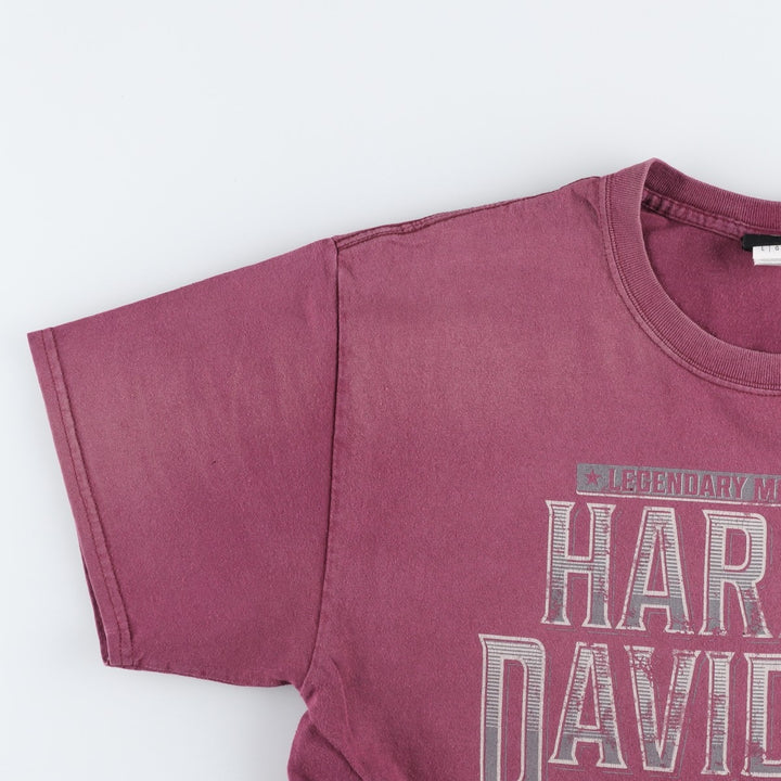 Harley-Davidson Motorcycle Bike T-shirt, Men's Size L cotton Red type red-purple Vintage Second Hand