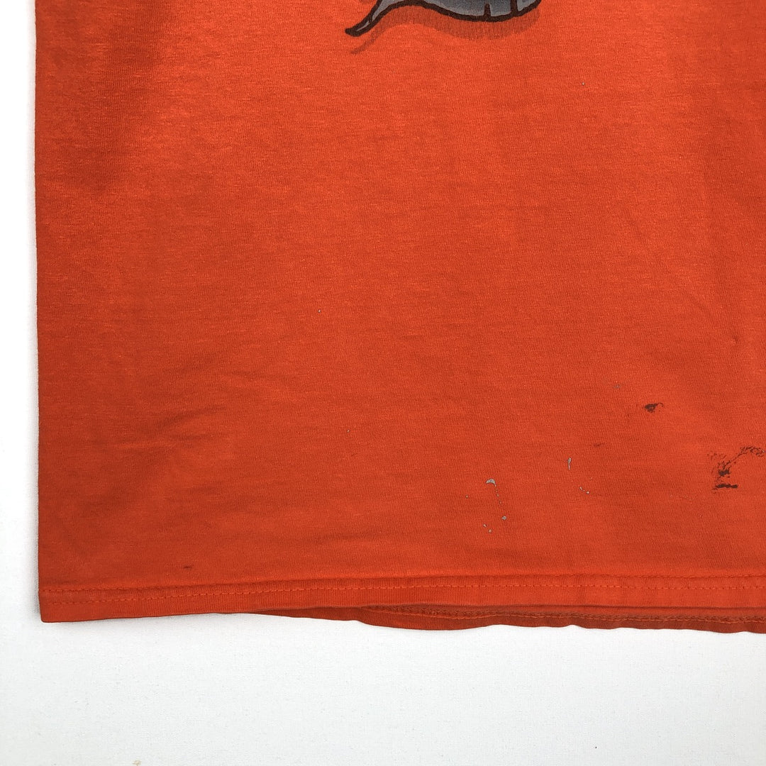 Harley-Davidson Skull Pattern Skull Wing Fire Pattern Motorcycle Bike T-Shirt, Men's Size M (approx.) unclear orange type Vintage Second Hand
