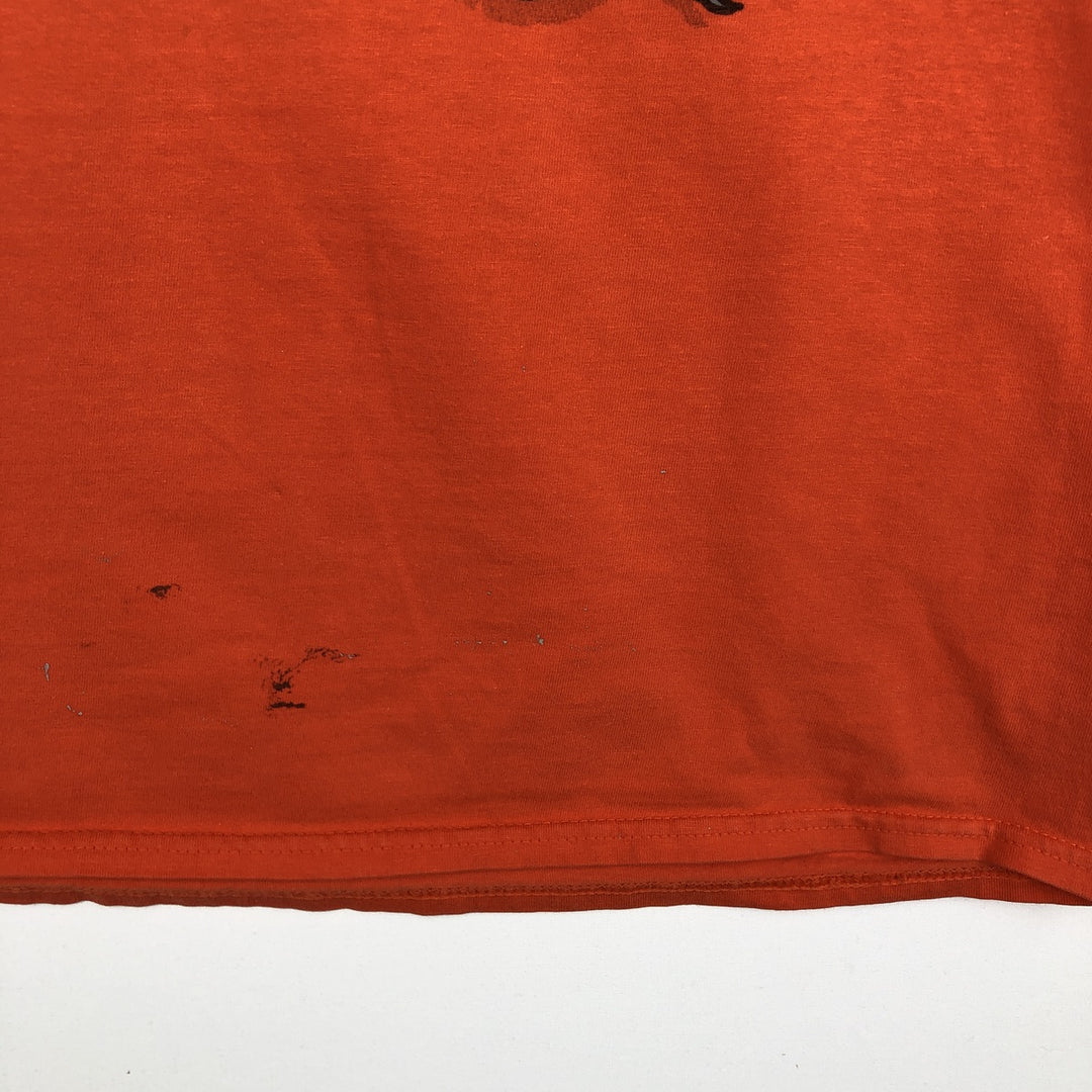 Harley-Davidson Skull Pattern Skull Wing Fire Pattern Motorcycle Bike T-Shirt, Men's Size M (approx.) unclear orange type Vintage Second Hand