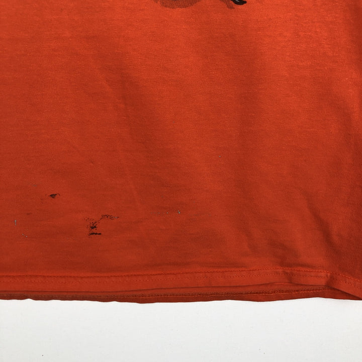 Harley-Davidson Skull Pattern Skull Wing Fire Pattern Motorcycle Bike T-Shirt, Men's Size M (approx.) unclear orange type Vintage Second Hand