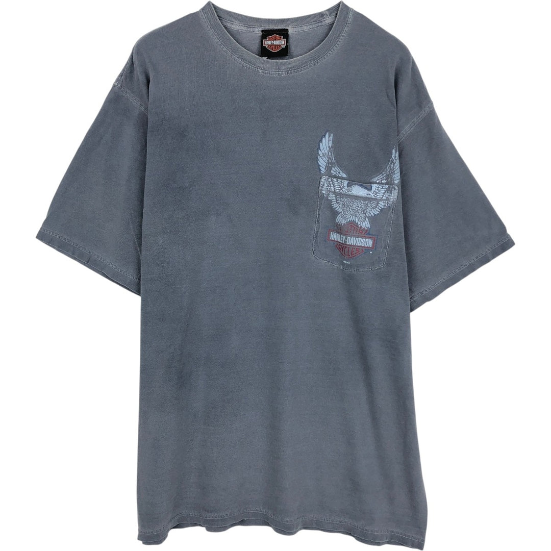 Harley-Davidson Eagle Pattern Motorcycle Bike T-shirt Men's XL cotton gray type Vintage Second Hand