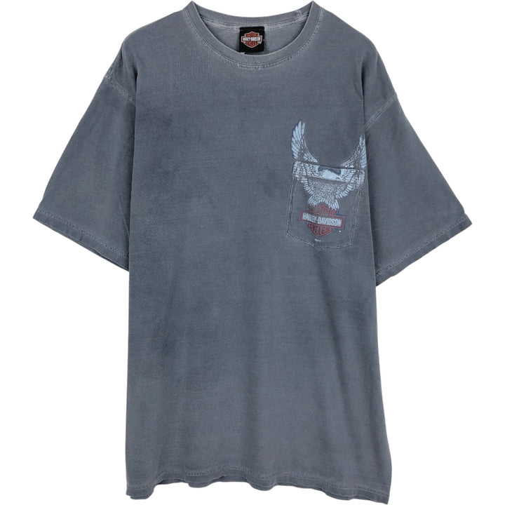 Harley-Davidson Eagle Pattern Motorcycle Bike T-shirt Men's XL cotton gray type Vintage Second Hand