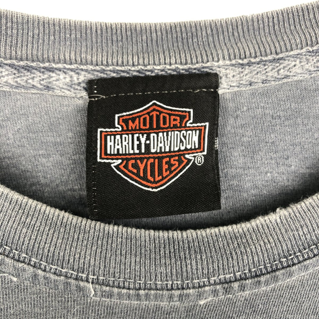 Harley-Davidson Eagle Pattern Motorcycle Bike T-shirt Men's XL cotton gray type Vintage Second Hand
