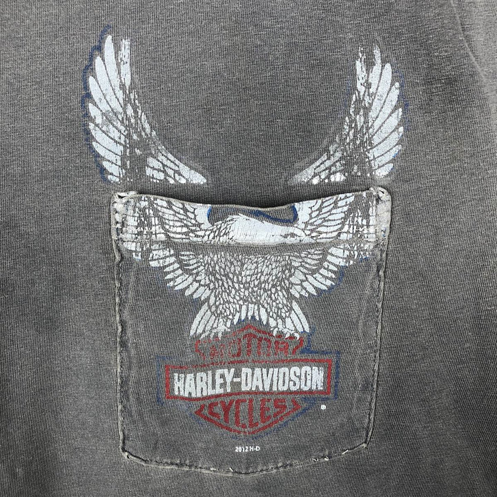 Harley-Davidson Eagle Pattern Motorcycle Bike T-shirt Men's XL cotton gray type Vintage Second Hand
