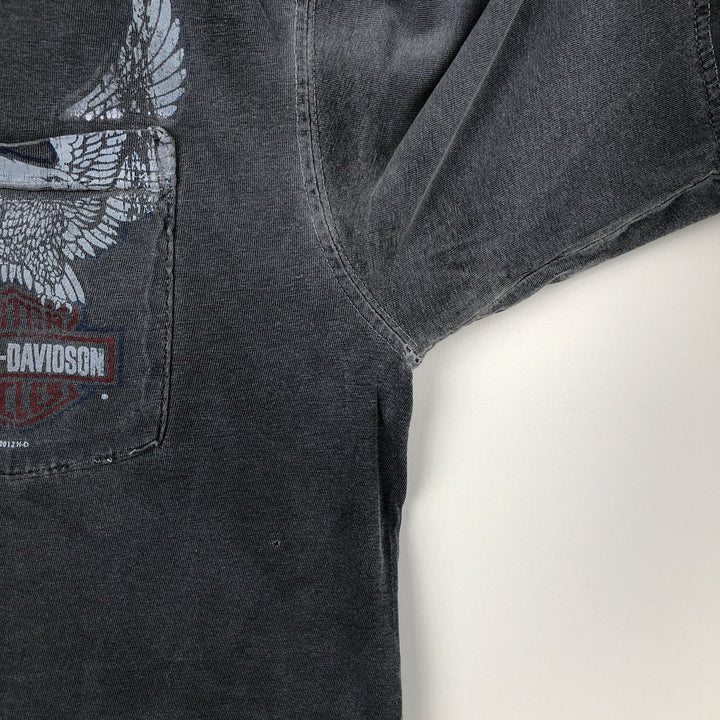 Harley-Davidson Eagle Pattern Motorcycle Bike T-shirt Men's XL cotton gray type Vintage Second Hand