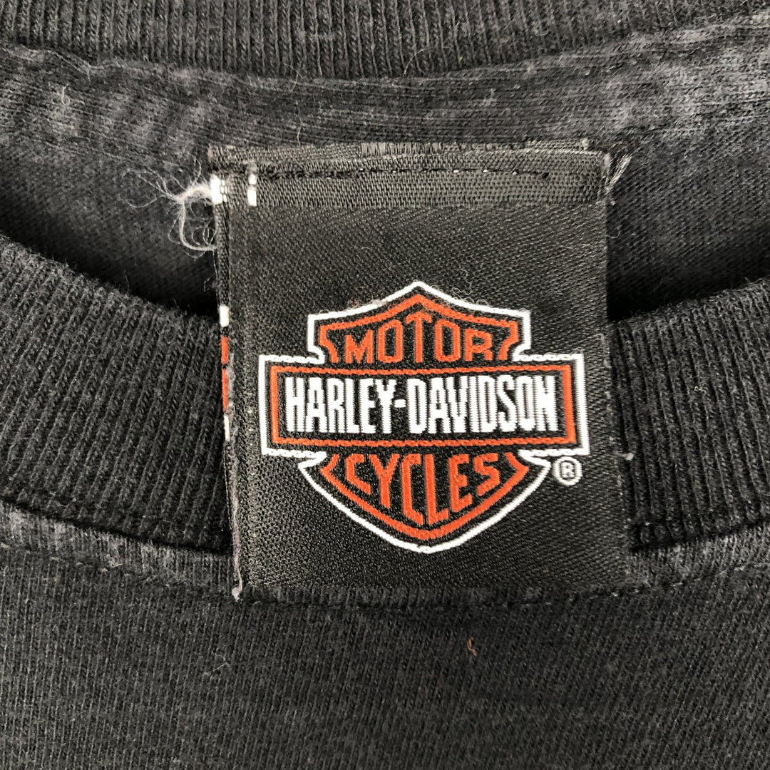 2000'S Harley-Davidson Eagle Pattern Fire Pattern Motorcycle T-Shirt, Men's Size M (approx.) cotton black type Vintage Second Hand