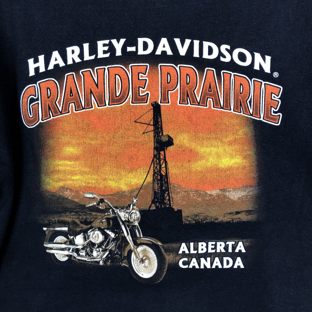 2000'S Harley-Davidson Eagle Pattern Fire Pattern Motorcycle T-Shirt, Men's Size M (approx.) cotton black type Vintage Second Hand