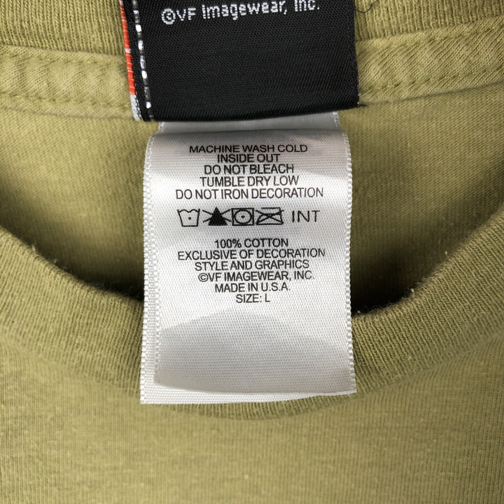 Harley-Davidson Motorcycle Bike T-shirt Made in USA Men's L size cotton green type yellow green Vintage Second Hand