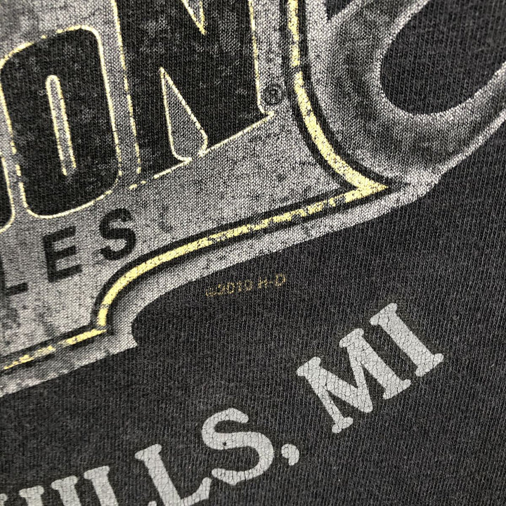 Harley-Davidson Skull Pattern Skull Wing Fire Pattern Motorcycle Bike T-Shirt, Men's Size M (approx.) unclear black type Vintage Second Hand