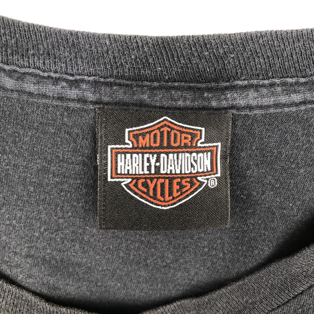 Harley-Davidson Fire Pattern Motorcycle Bike T-Shirt Men's XXL cotton black type Vintage Second Hand