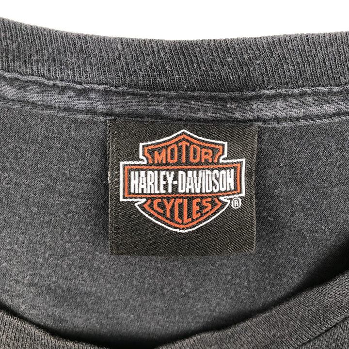 Harley-Davidson Fire Pattern Motorcycle Bike T-Shirt Men's XXL cotton black type Vintage Second Hand