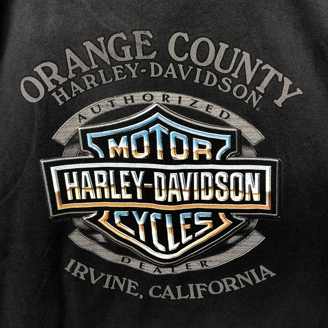 Harley-Davidson Fire Pattern Motorcycle Bike T-Shirt Men's XXL cotton black type Vintage Second Hand