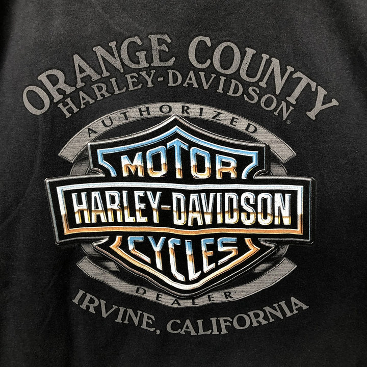 Harley-Davidson Fire Pattern Motorcycle Bike T-Shirt Men's XXL cotton black type Vintage Second Hand