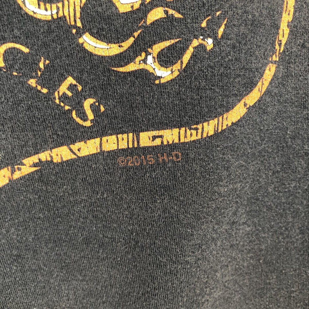Harley-Davidson Fire Pattern Motorcycle Bike T-Shirt Men's XXL cotton black type Vintage Second Hand