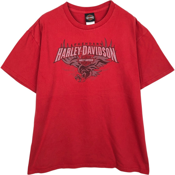 Harley-Davidson Eagle Pattern Tribal Motorcycle T-Shirt, Men's Size XL (approx.) cotton red type Vintage Second Hand