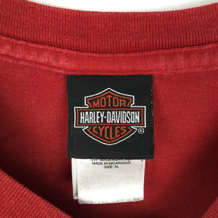 Harley-Davidson Eagle Pattern Tribal Motorcycle T-Shirt, Men's Size XL (approx.) cotton red type Vintage Second Hand