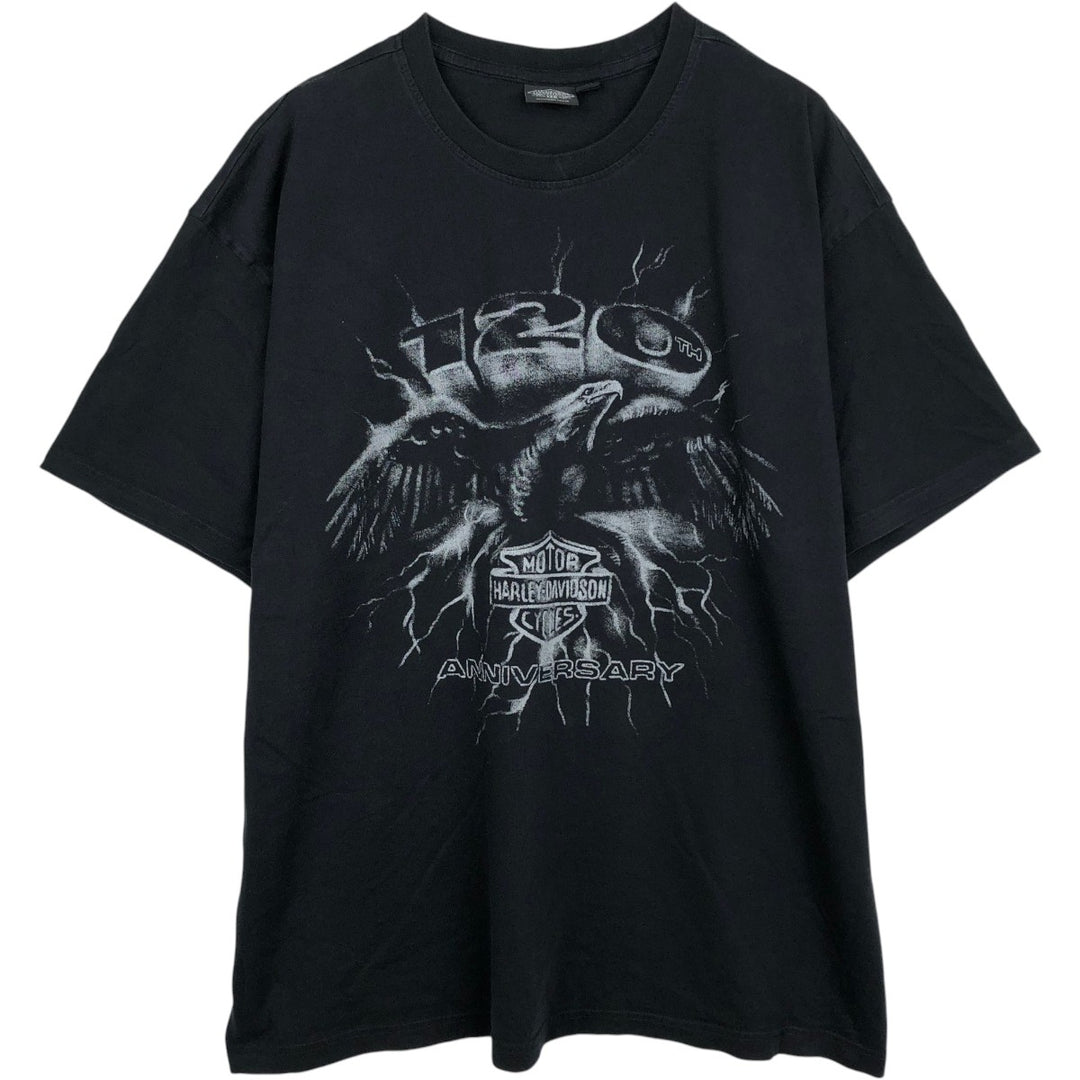 Harley-Davidson Eagle Pattern Motorcycle Bike T-shirt Men's XXL cotton black type Vintage Second Hand