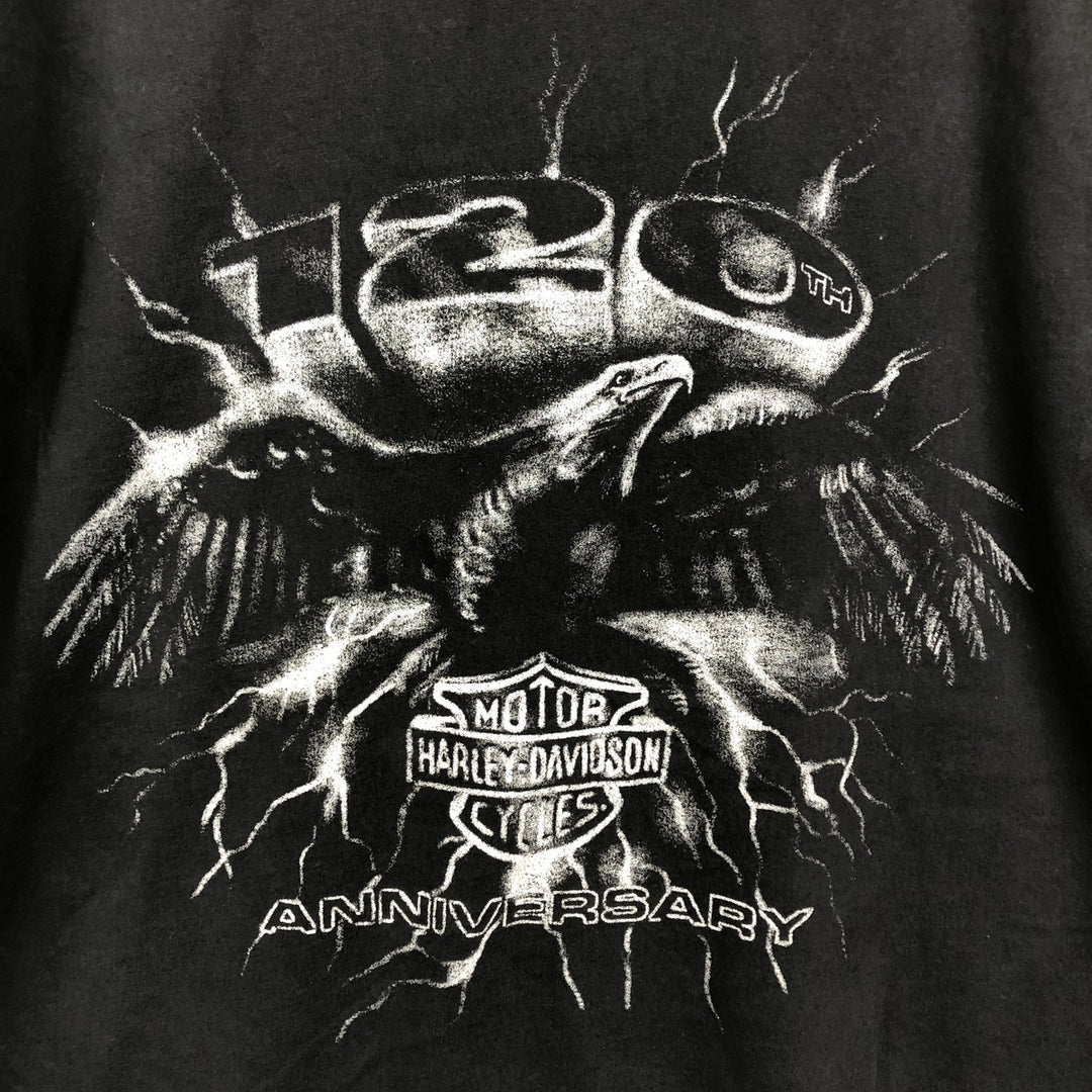Harley-Davidson Eagle Pattern Motorcycle Bike T-shirt Men's XXL cotton black type Vintage Second Hand