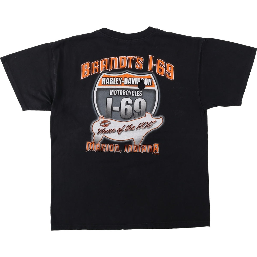 Harley-Davidson Motorcycle Bike T-shirt, Men's Size L unclear black type Vintage Second Hand